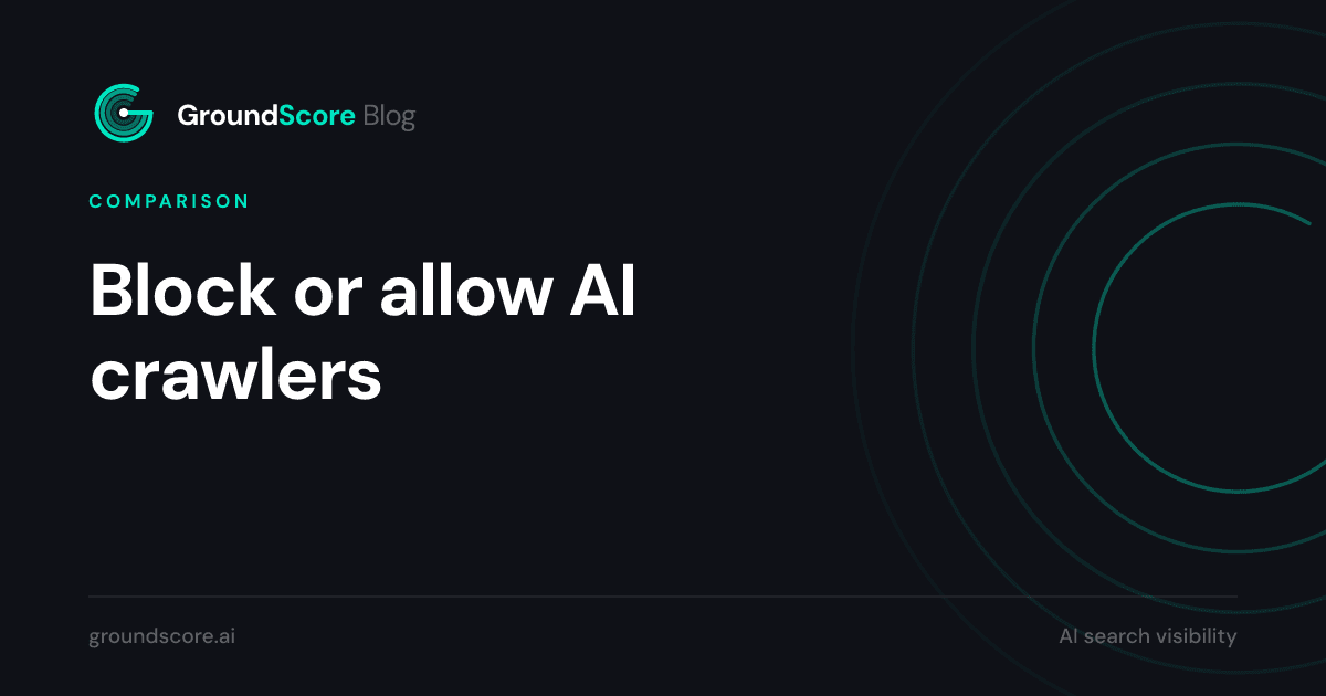 Split diagram comparing blocked and allowed AI crawler paths to an answer