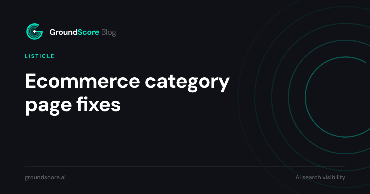 Diagram of an ecommerce category page optimized for AI search citations